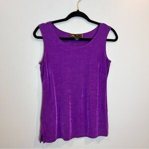 Mirasol Women’s Purple Sleeveless Blouse Top Scoop Neck Lightweight Casual Sz S